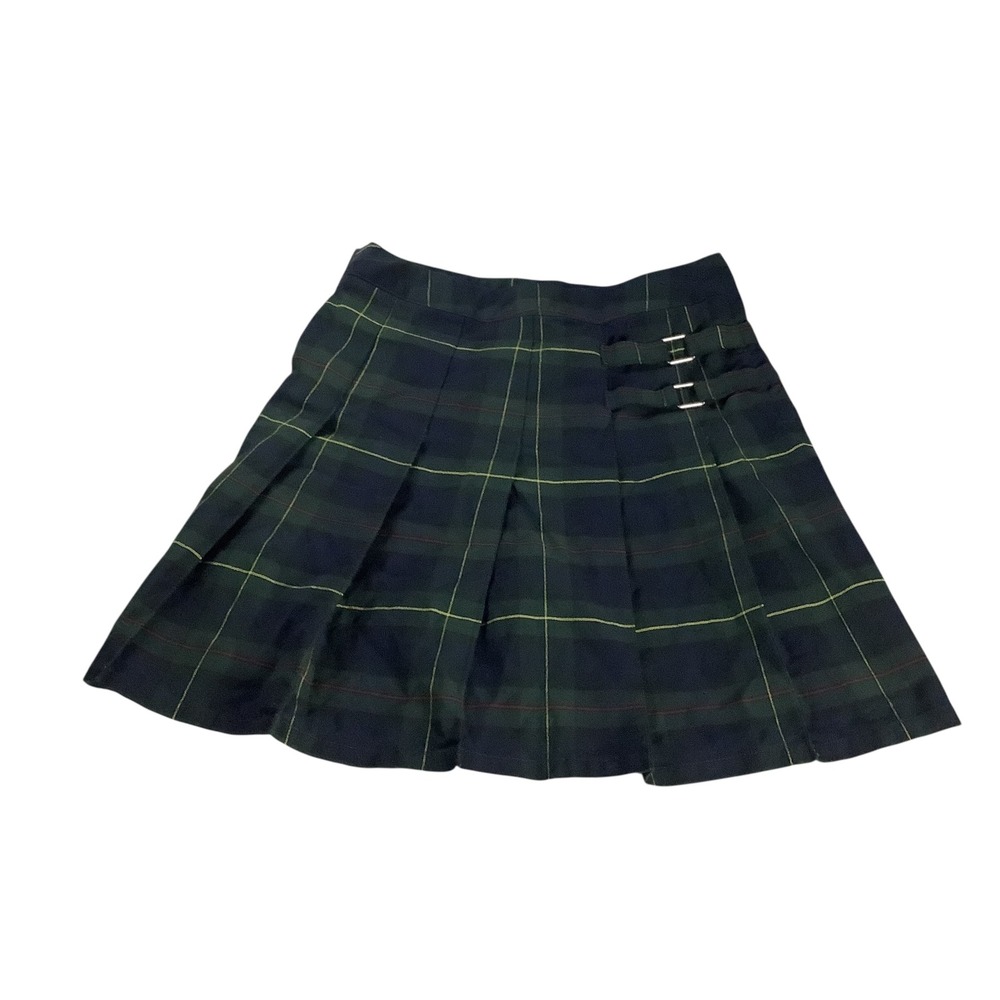 French Toast Plaid School Uniform Skirt Girls 18 Green Yellow Red Preppy Skort